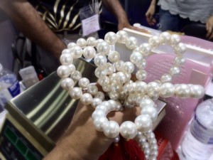 15mm Perfect Round White South Sea Pearls. At ~$7,000/strand, this is like a $35,000 bouquet! 