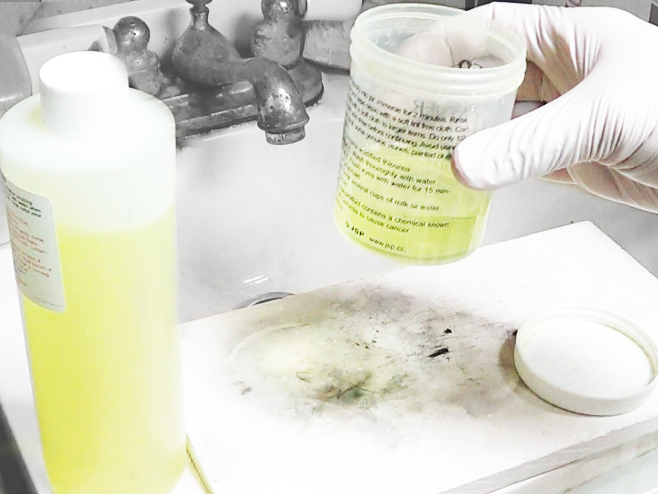 Add 1 or 2 parts water to the acid oxidizing solution.