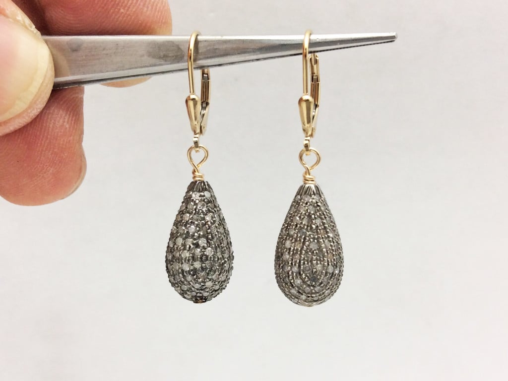 Our Finished, Matching Diamond Earrings!