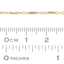 14K Gold Yellow 1.2mm Long and Short Bar Chain