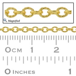 ABG2214K-Gold Filled 2.5mm Knurl Round Cable Chain