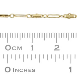 14K Gold Yellow 1.5mm Bar Chain with Lines