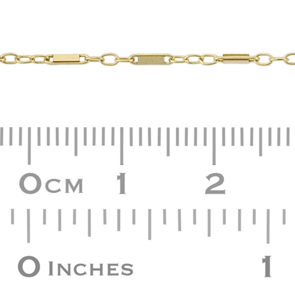Gold Filled Yellow 1.2mm Long and Short Bar Chain