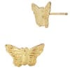 14K Gold Yellow 12mm Butterfly Stud Earring