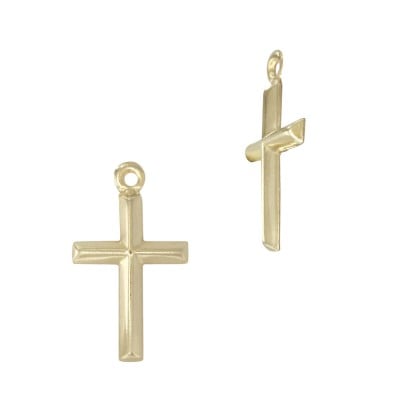 Gold Filled Yellow 10x17mm Cross Charm