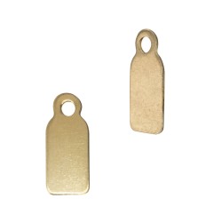 14K Gold Rectangle Side Facing Jump Ring without Bail Blank Charm/Pendant for Stamping and Engraving