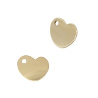 Gold Filled Yellow Flat Wide Heart Charms