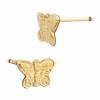 14K Gold Yellow 6.5mm Butterfly Stud Earring