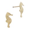 14K Gold Yellow 11mm Seahorse Stud Earring