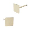 14K Gold Yellow 4.6mm Square Stud Earring