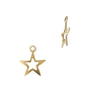 Gold Filled 1 Ring Flat Outline Star Charm
