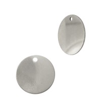 Sterling Silver Round Circle/Disc Top Center Hole Blank Charm/Pendant for Stamping and Engraving