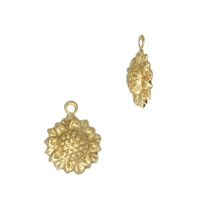 Gold Filled Yellow 9mm Sunflower Charm