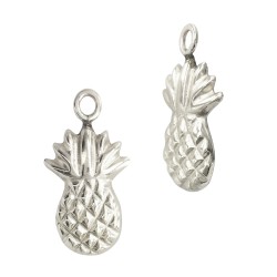 Sterling Silver White 7x12mm Pineapple Charm