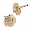 14K Gold Yellow 6.5mm Rose Flower Stud Earring