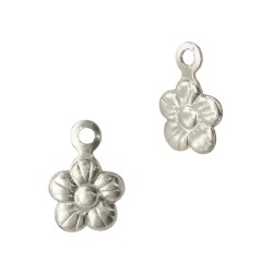 Sterling Silver White 6mm Flower Charm