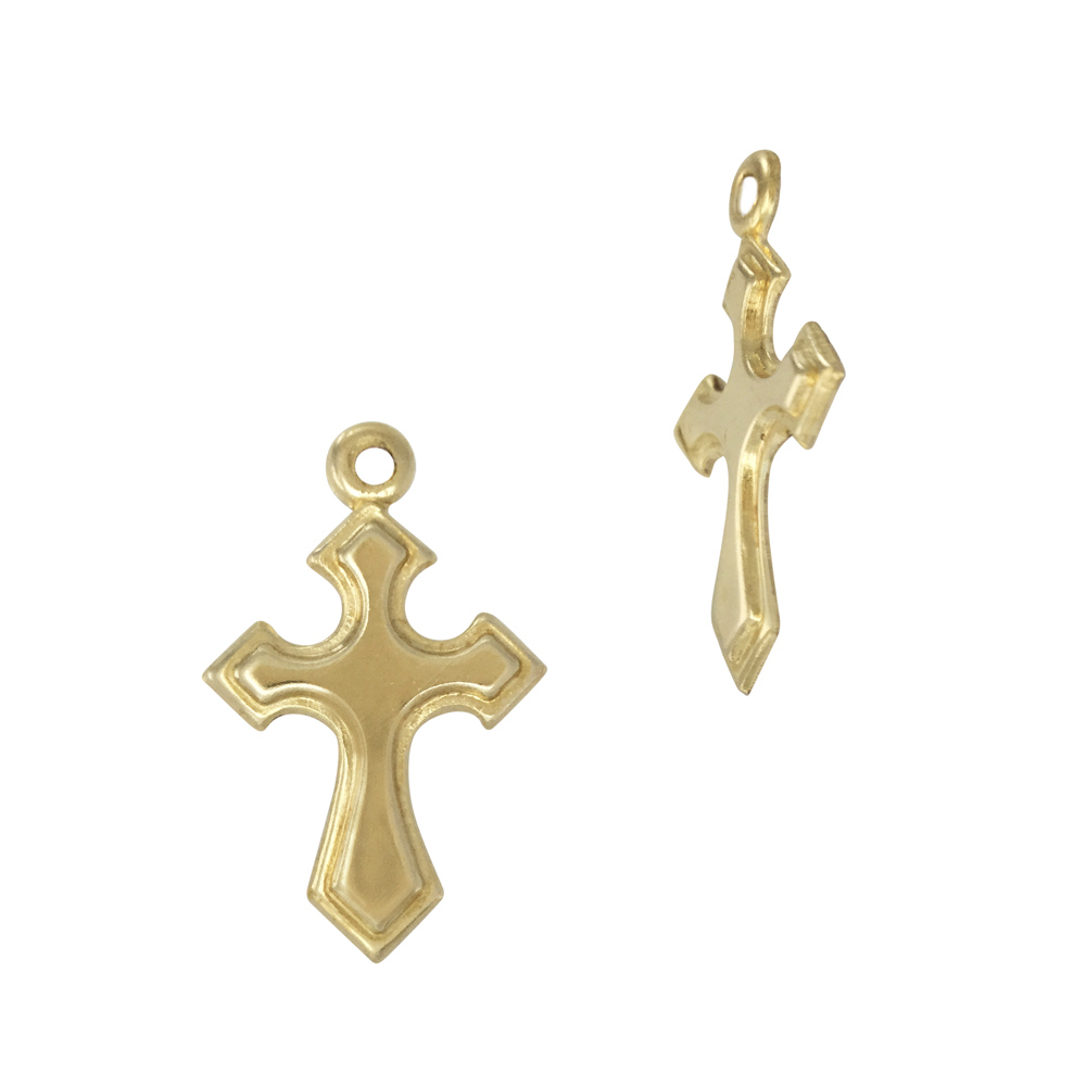 Gold Filled Yellow 10x16mm Cross Charm