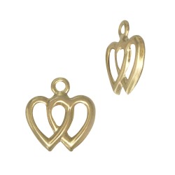 10mm Gold Filled Double Heart Charm