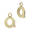 14K Gold Yellow Q Block Style Letter Charm