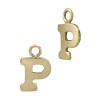14K Gold Yellow P Block Style Letter Charm