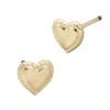 14K Gold Yellow 4.7mm Heart Stud Earring with Textured Outline