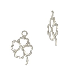 10x8mm Sterling Silver Clover Charm