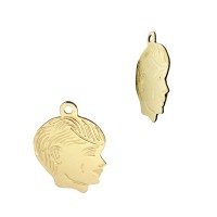 Gold Filled Engraved Boy 13x17mm Vintage Style Face Charm
