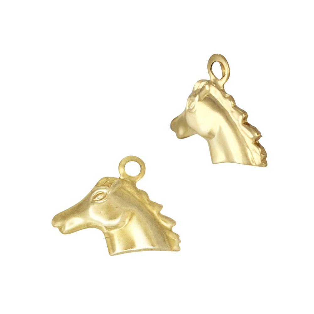 Gold Filled Yellow 10x7mm Horse Charm