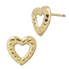 14K Gold Yellow 9mm Twisted Heart Outline Stud Earring