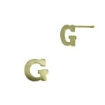Gold Filled Block Letter With No Stones Alphabet Initial Stud Earring