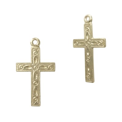Gold Filled Yellow 10x17mm Cross Charm