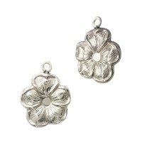 Sterling Silver White 11mm Flower Charm