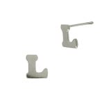 Sterling Silver Block Letter With No Stones Alphabet Initial Stud Earring