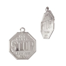 13mm Sterling Silver Stop Charm