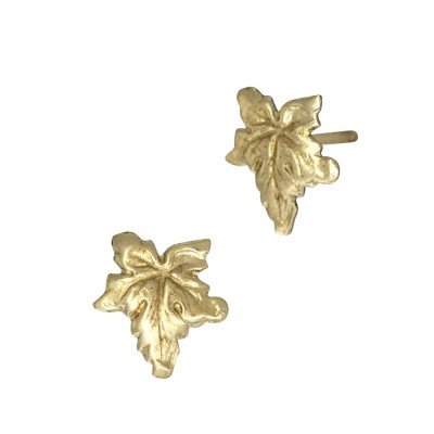 Gold Filled Yellow 8x8.5mm Maple Leaf Stud Earring
