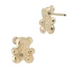 14K Gold Yellow 9mm Teddy Bear Stud Earring