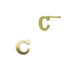 14K Gold Block Letter With No Stones Alphabet Initial Stud Earring