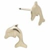 Gold Filled Yellow Bending Dolphin Stud Earring
