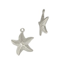 Sterling Silver 15mm White Starfish Charm