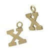 14K Gold Yellow X Block Style Letter Charm