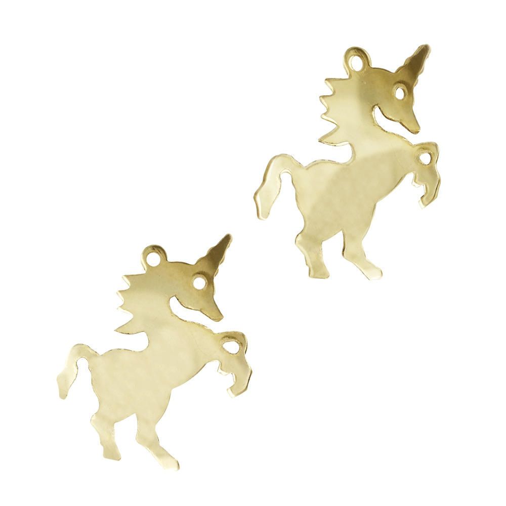 Gold Filled Yellow 14x21mm Unicorn Charm