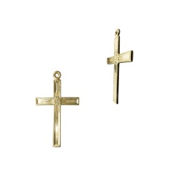 Gold Filled Yellow 20x33mm Cross Charms with Design