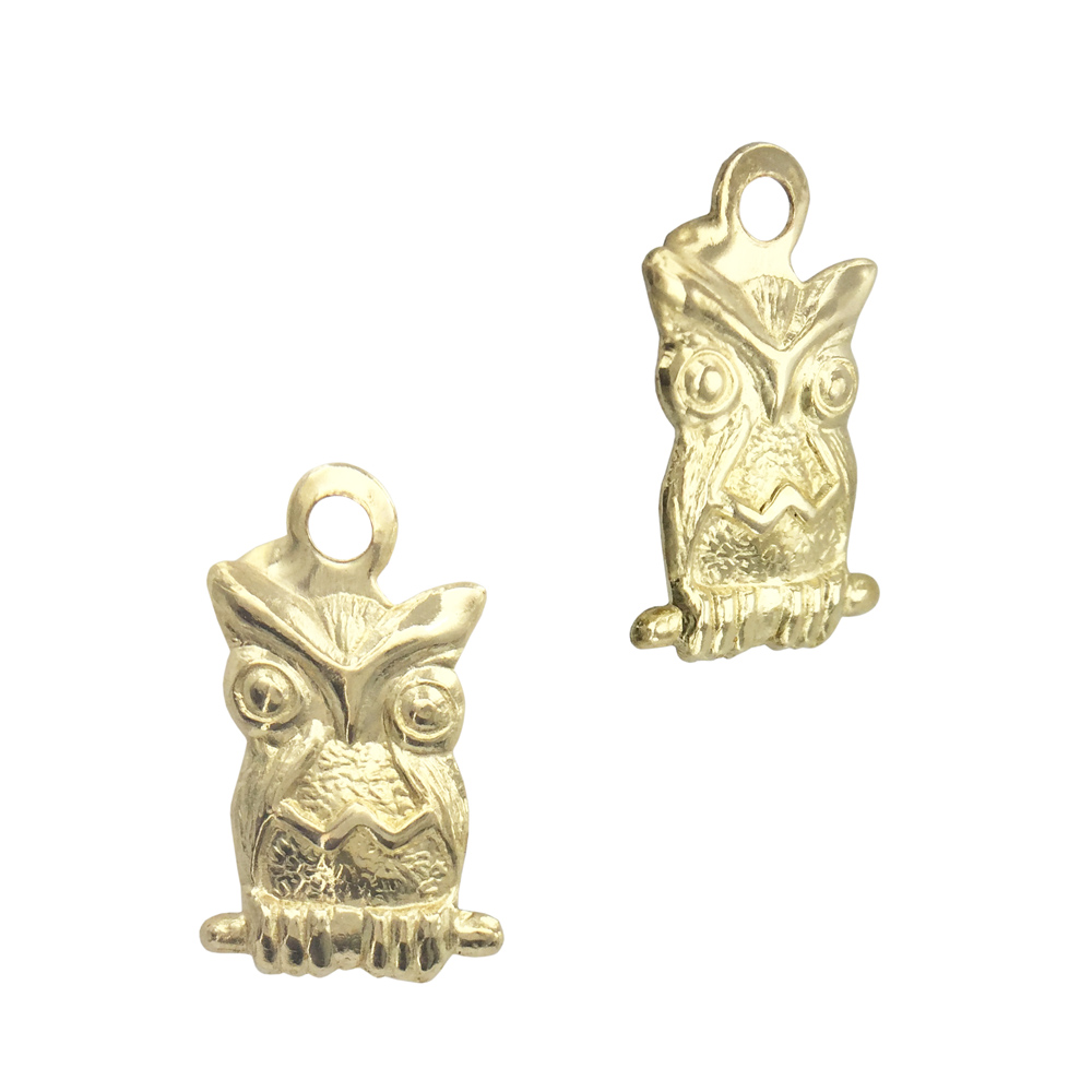 Gold Filled Yellow 7x11mm Owl Charm