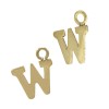 14K Gold Yellow W Block Style Letter Charm