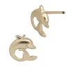 14K Gold Yellow Curled Dolphin Stud Earring