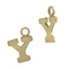 14K Gold Yellow Y Block Style Letter Charm