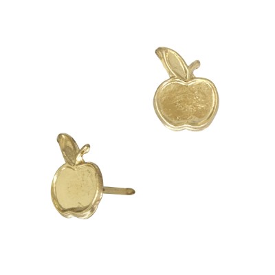 Gold Filled Yellow 6.3x7.8mm Apple Stud Earring