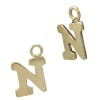 14K Gold Yellow N Block Style Letter Charm