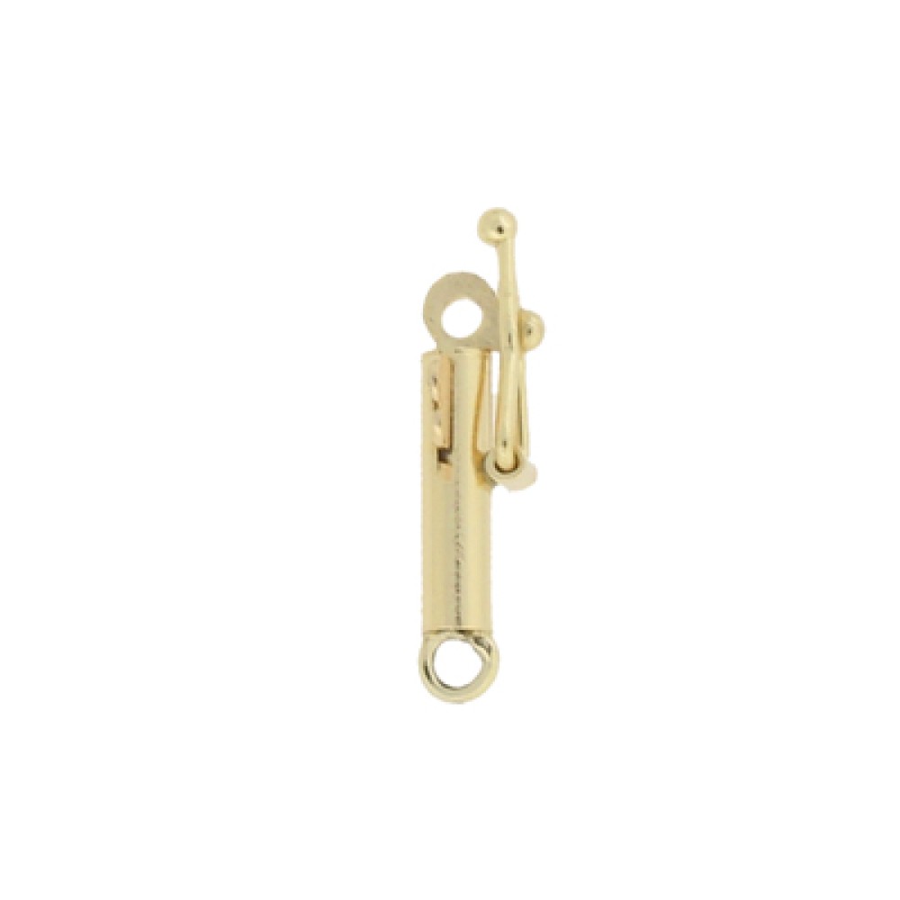 2mm 14K Gold Yellow Barrel Clasp with Safety Lock