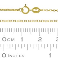 Oval Link 14K Gold Diamond Cut/Shiny Rolo Chain